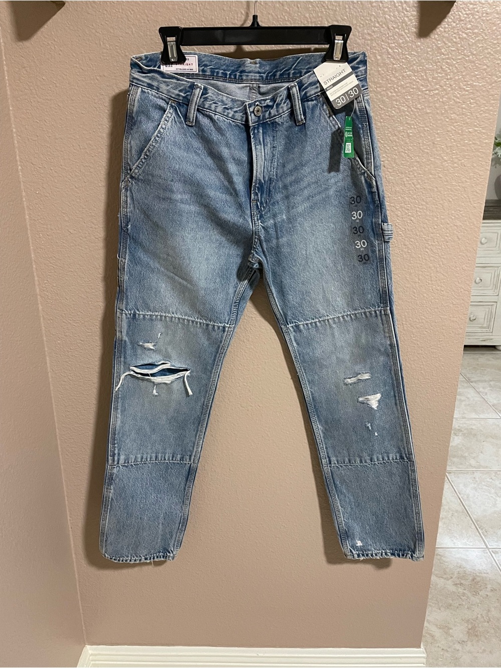 GAP Light Blue Slim Straight Cargo Men’s Jeans 30x30 NWT